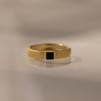 Ribbed Birthstone Band