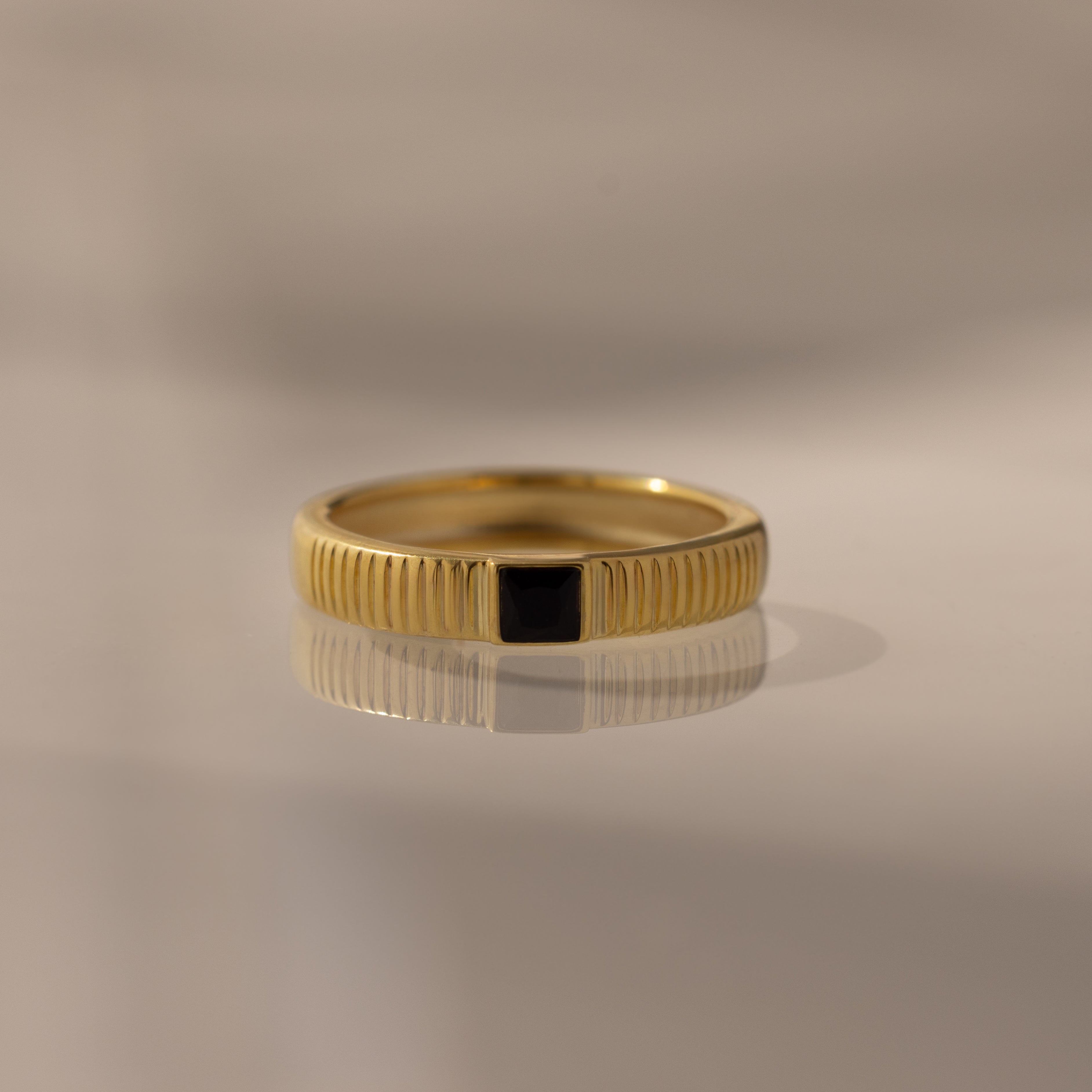 Ribbed Birthstone Band
