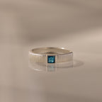 Ribbed Birthstone Band