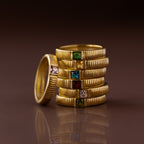 Ribbed Birthstone Band