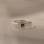 Ribbed Birthstone Band