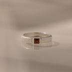 Ribbed Birthstone Band
