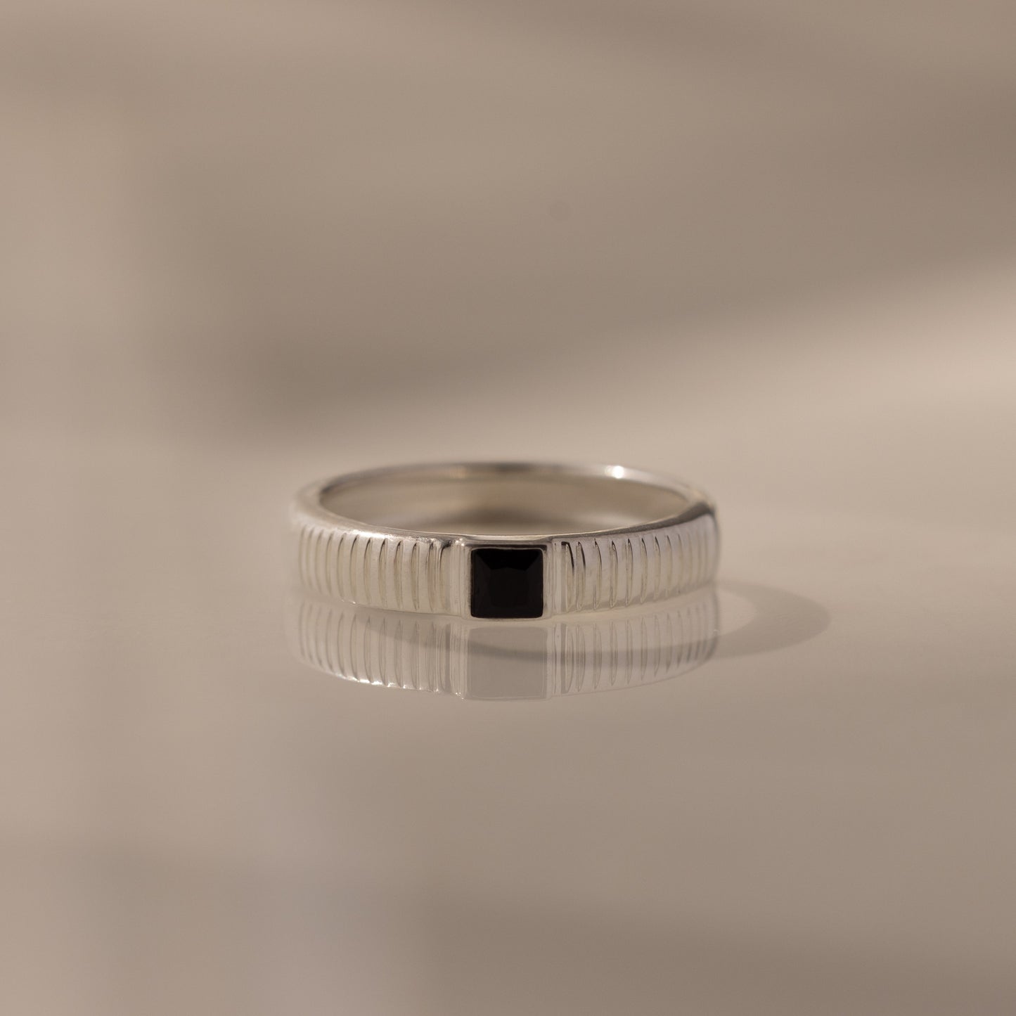 Ribbed Birthstone Band