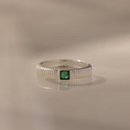 Ribbed Birthstone Band