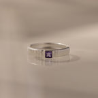 Ribbed Birthstone Band