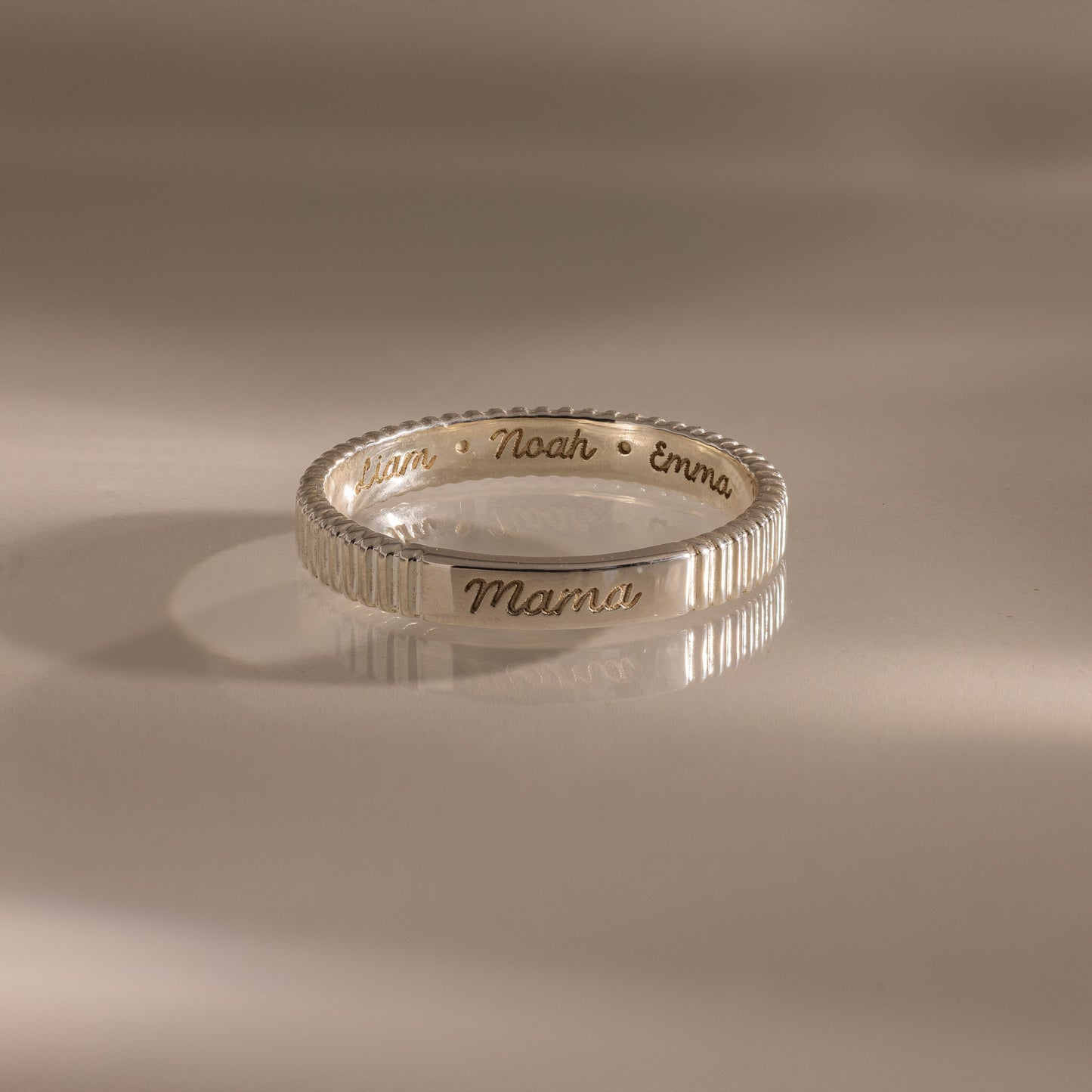 Ribbed Name Ring