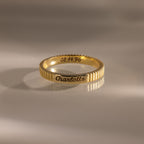 Ribbed Name Ring