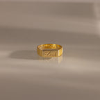 Ribbed Name Signet Ring
