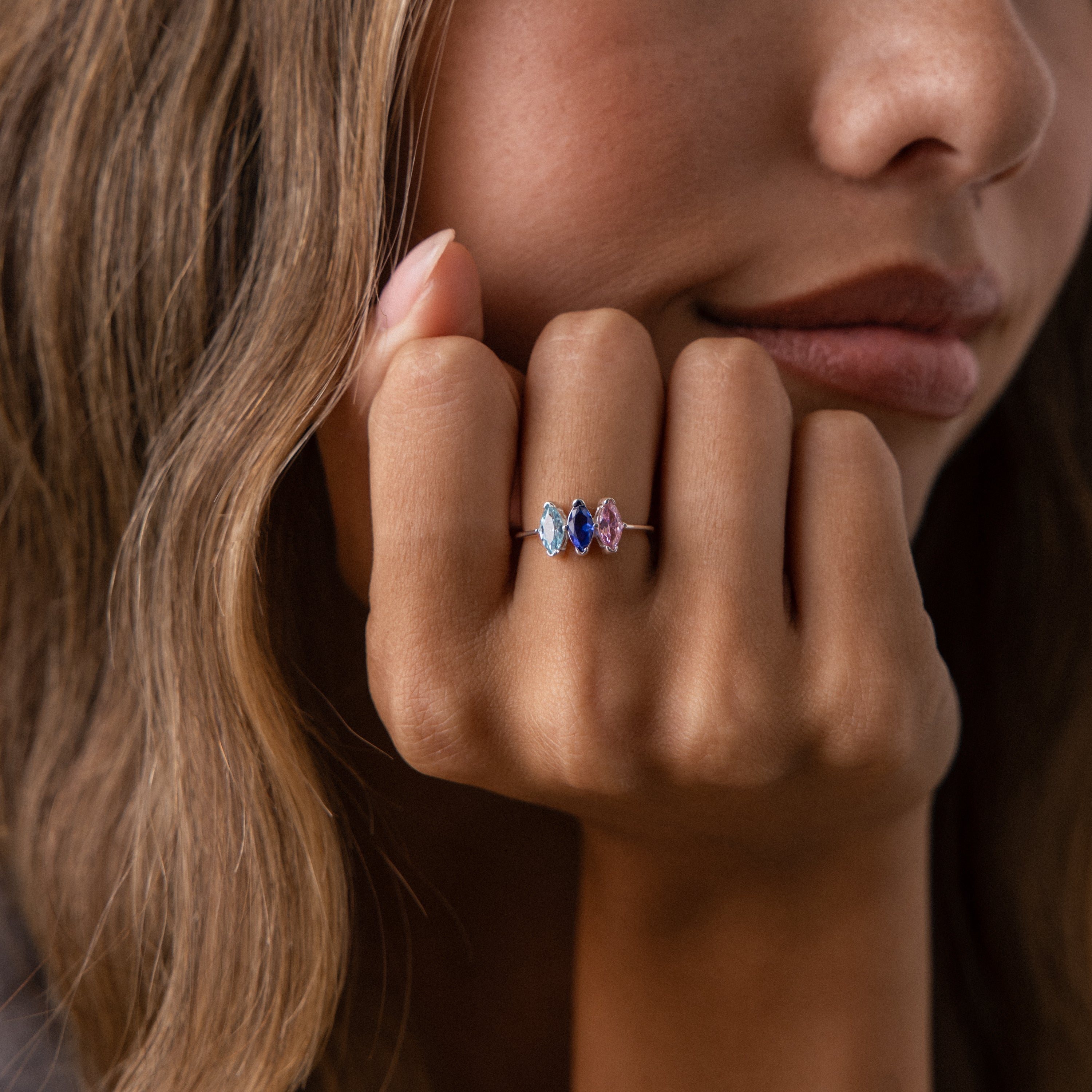 Multiple Marquise Birthstone Ring