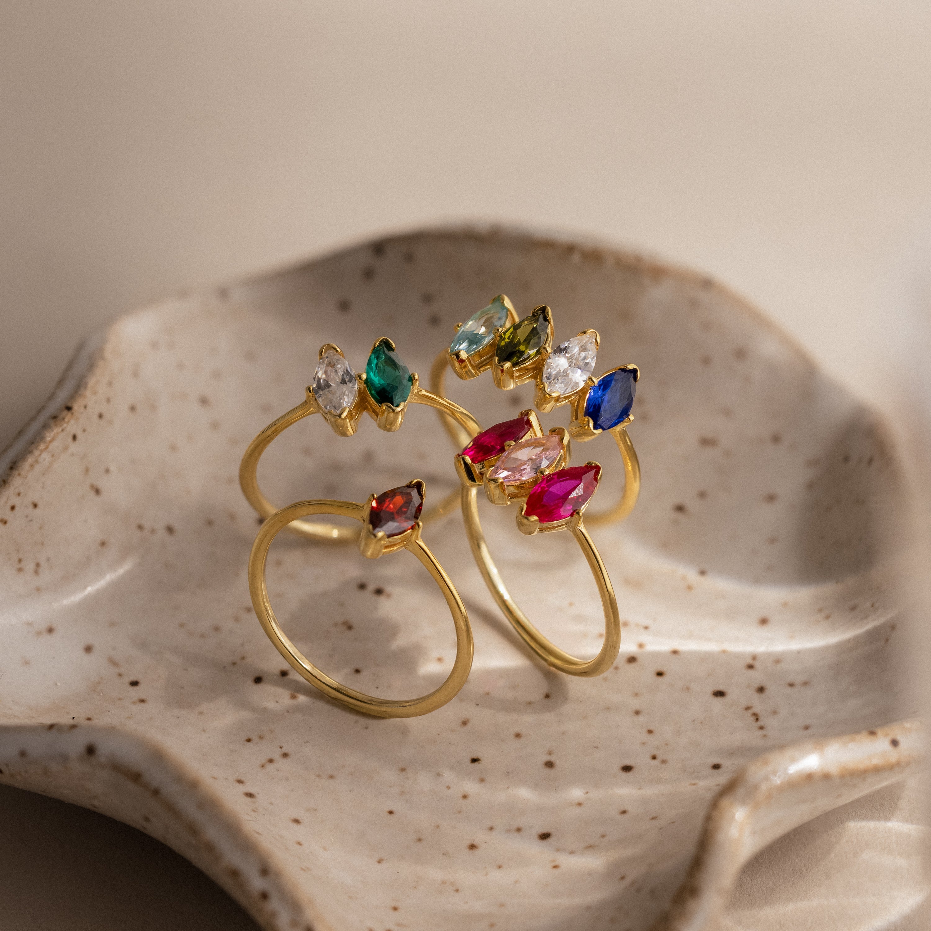 Multiple Marquise Birthstone Ring
