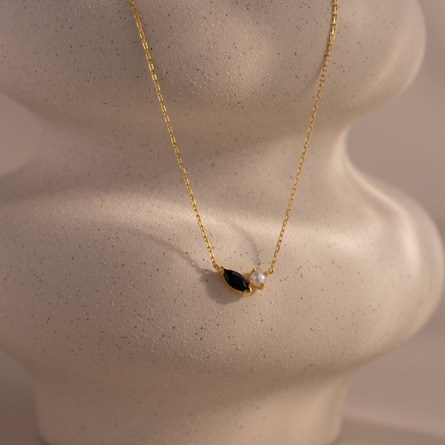 Marquise Birthstone & Pearl Necklace