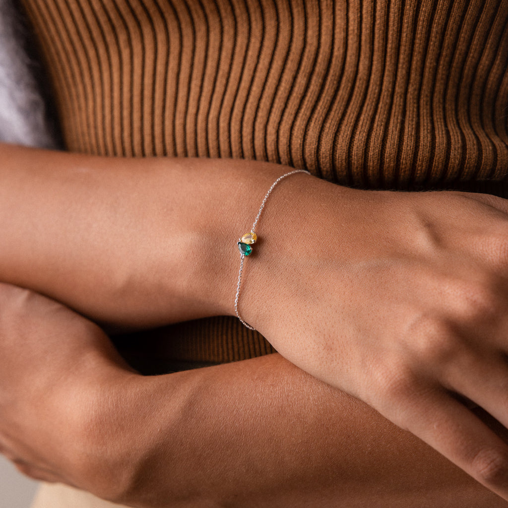 Toi et Moi Teardrop Heart Bracelet