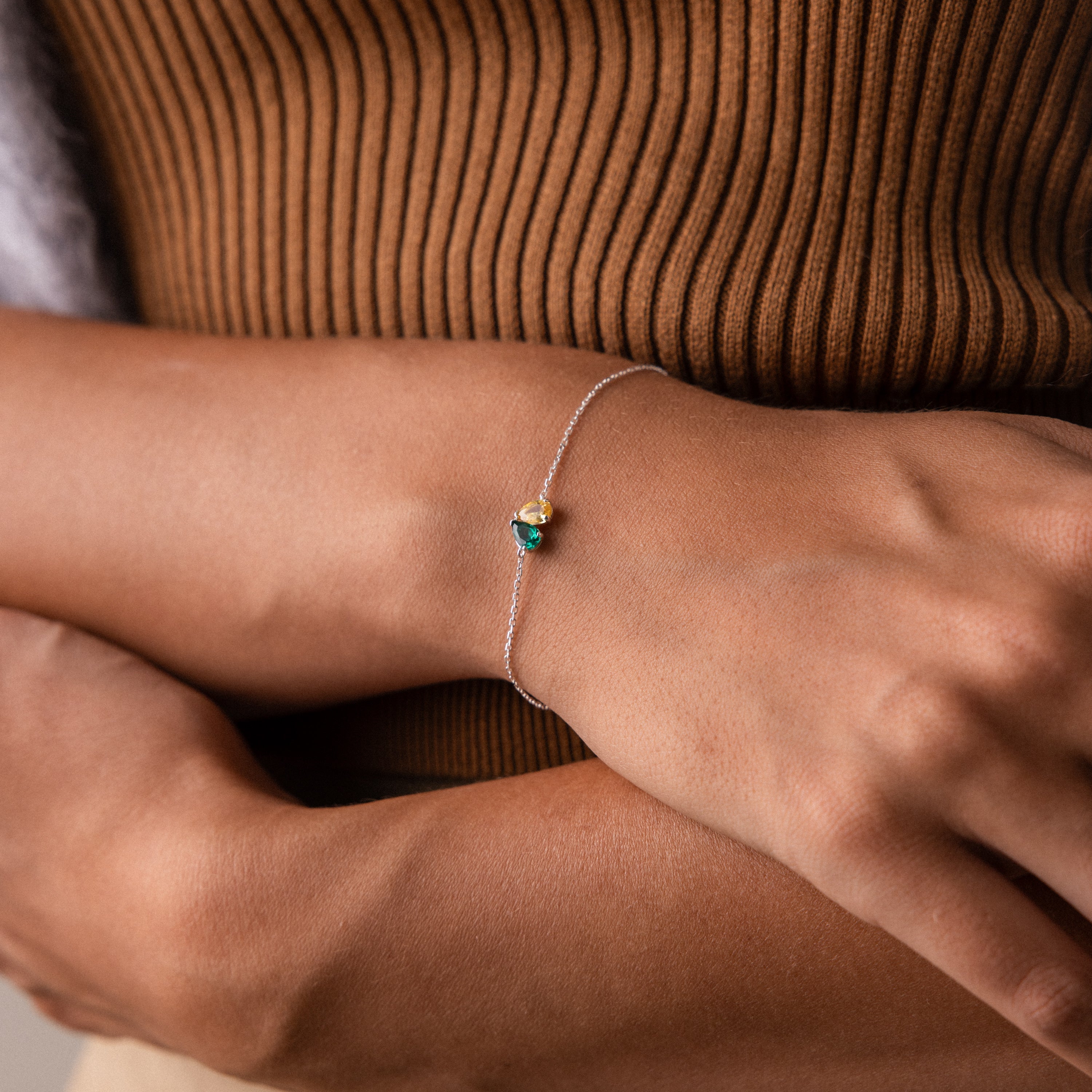 Toi et Moi Teardrop Heart Bracelet