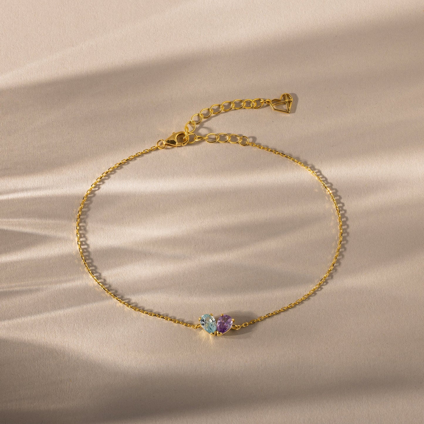 Toi et Moi Teardrop Heart Bracelet