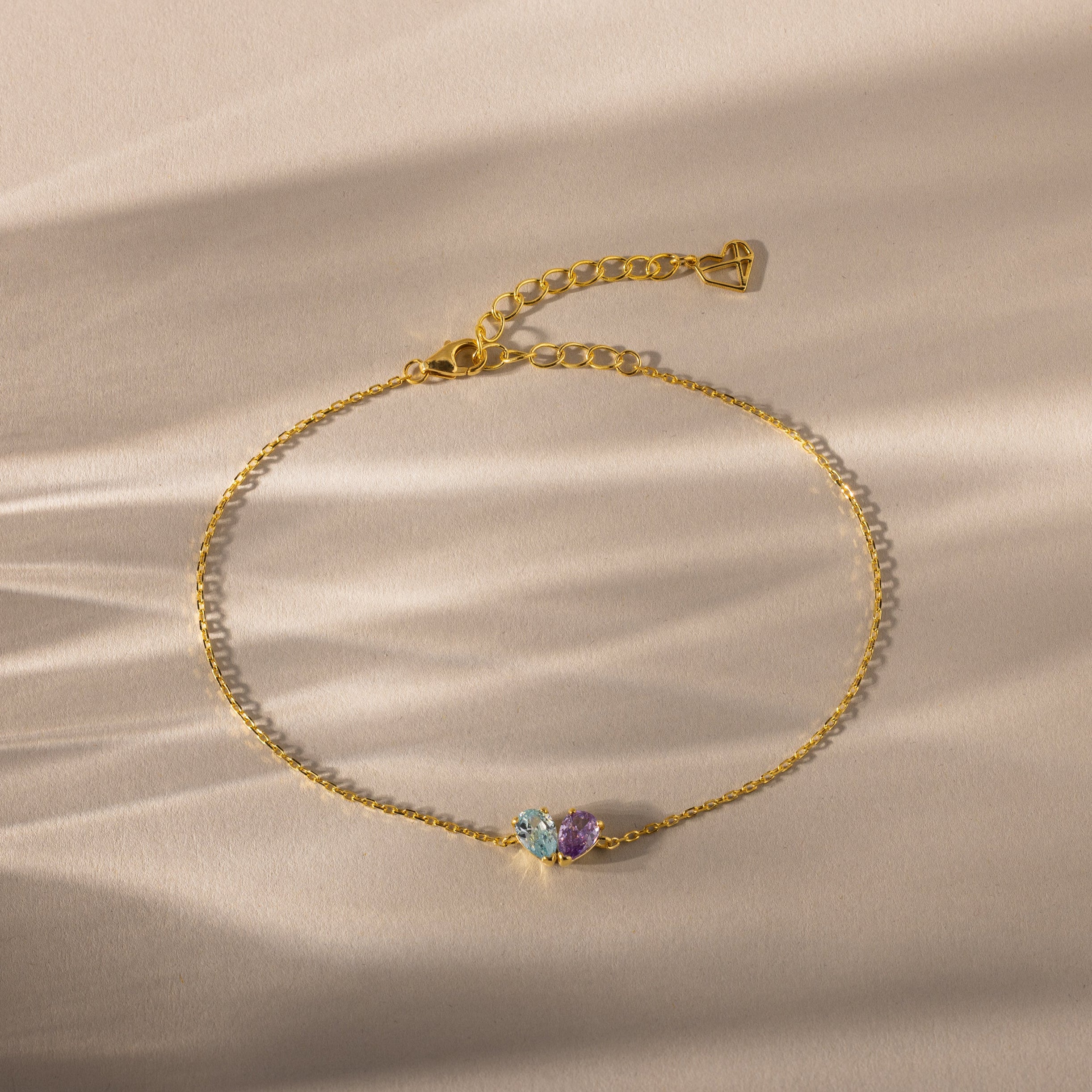 Toi et Moi Teardrop Heart Bracelet