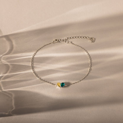 Toi et Moi Teardrop Heart Bracelet
