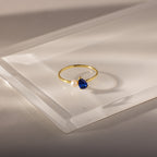 Teardrop Birthstone & Pearl Ring