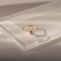 Teardrop Birthstone & Pearl Ring