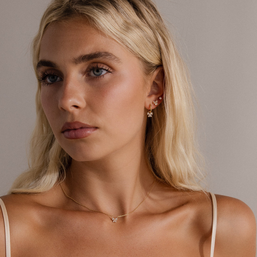 Diamond Bow Hoops