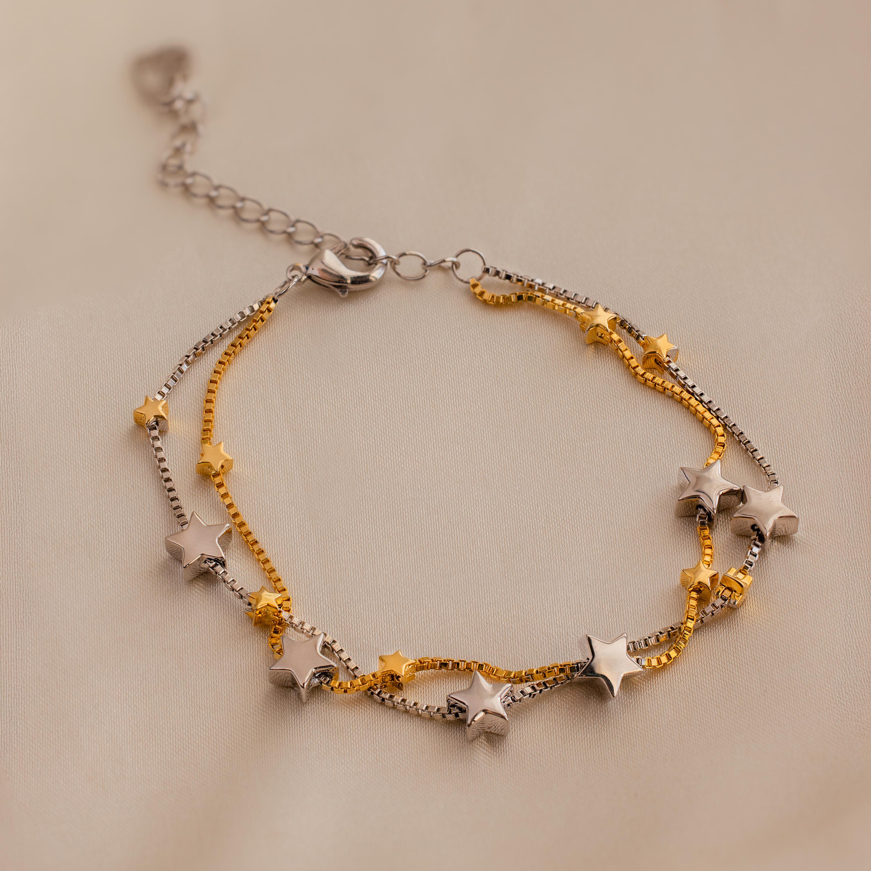 Mixed Metal Star Bracelet