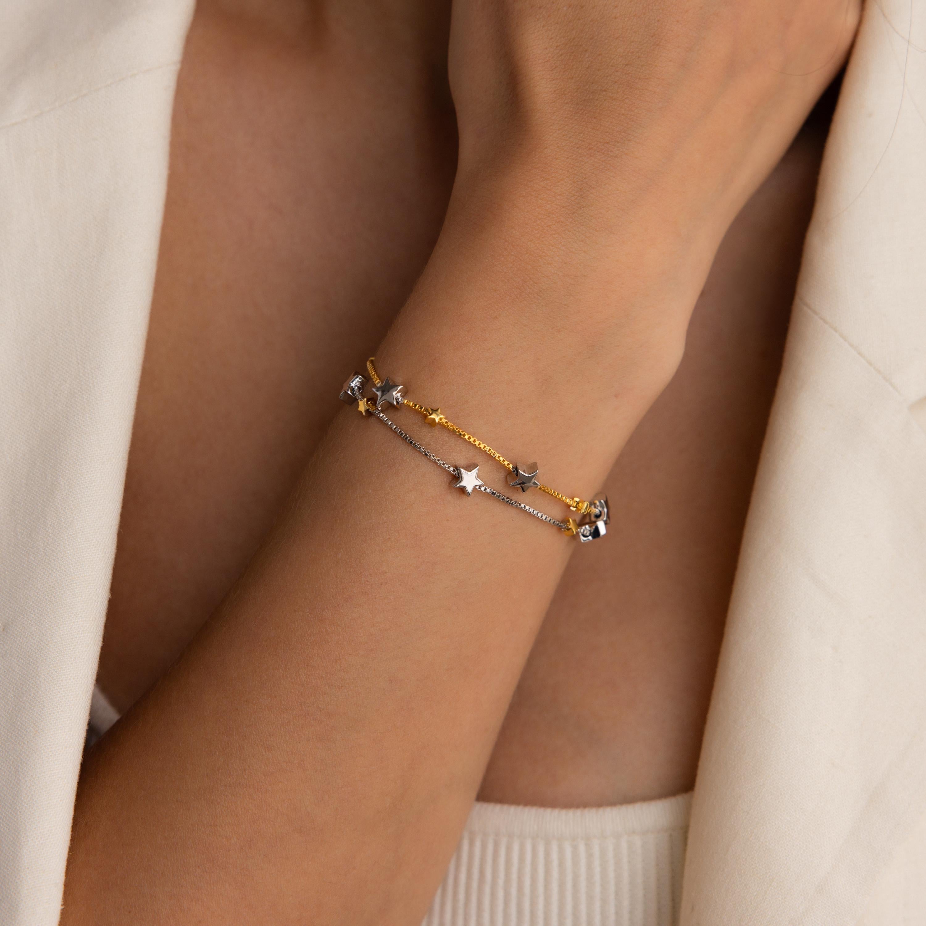 Mixed Metal Star Bracelet