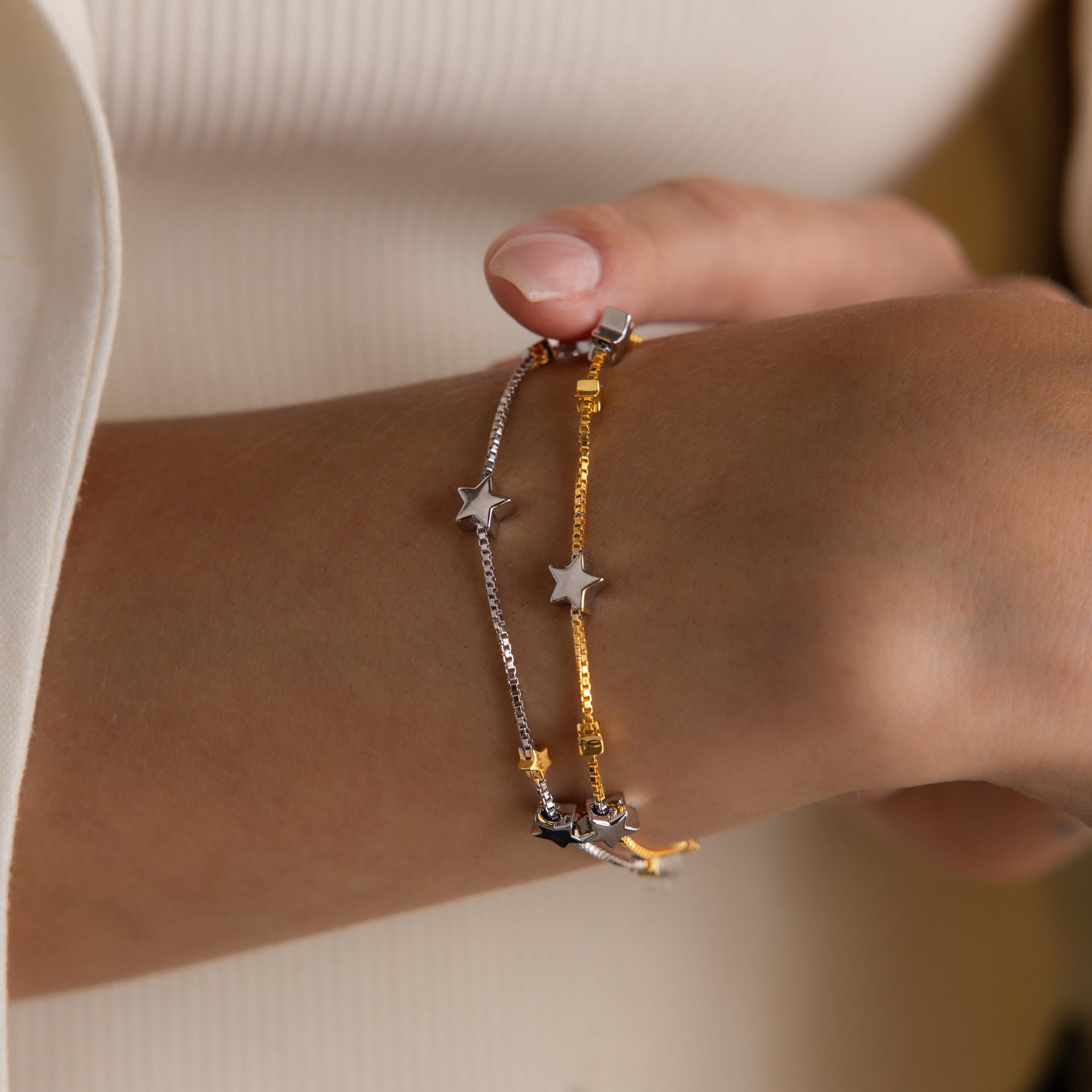 Mixed Metal Star Bracelet