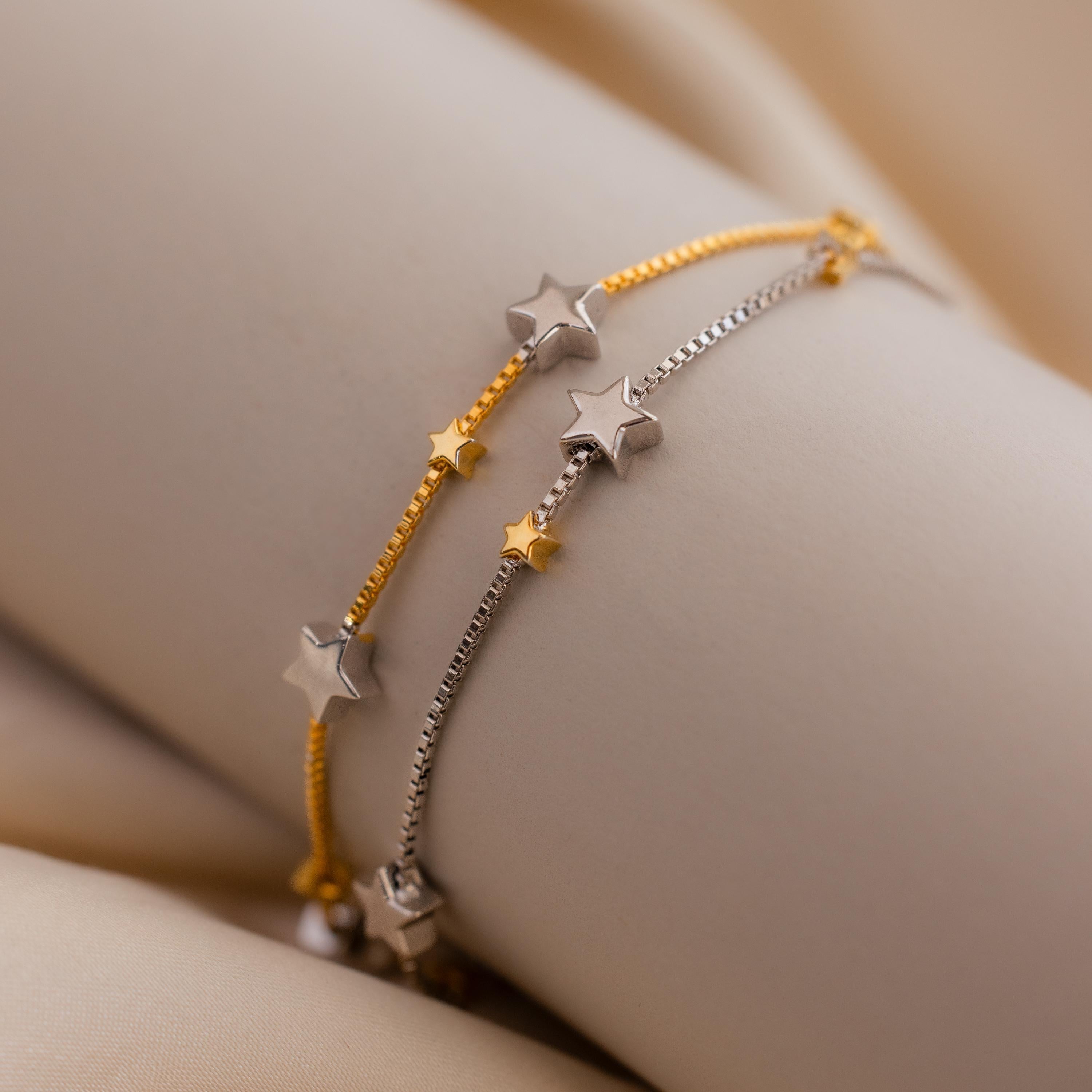 Mixed Metal Star Bracelet