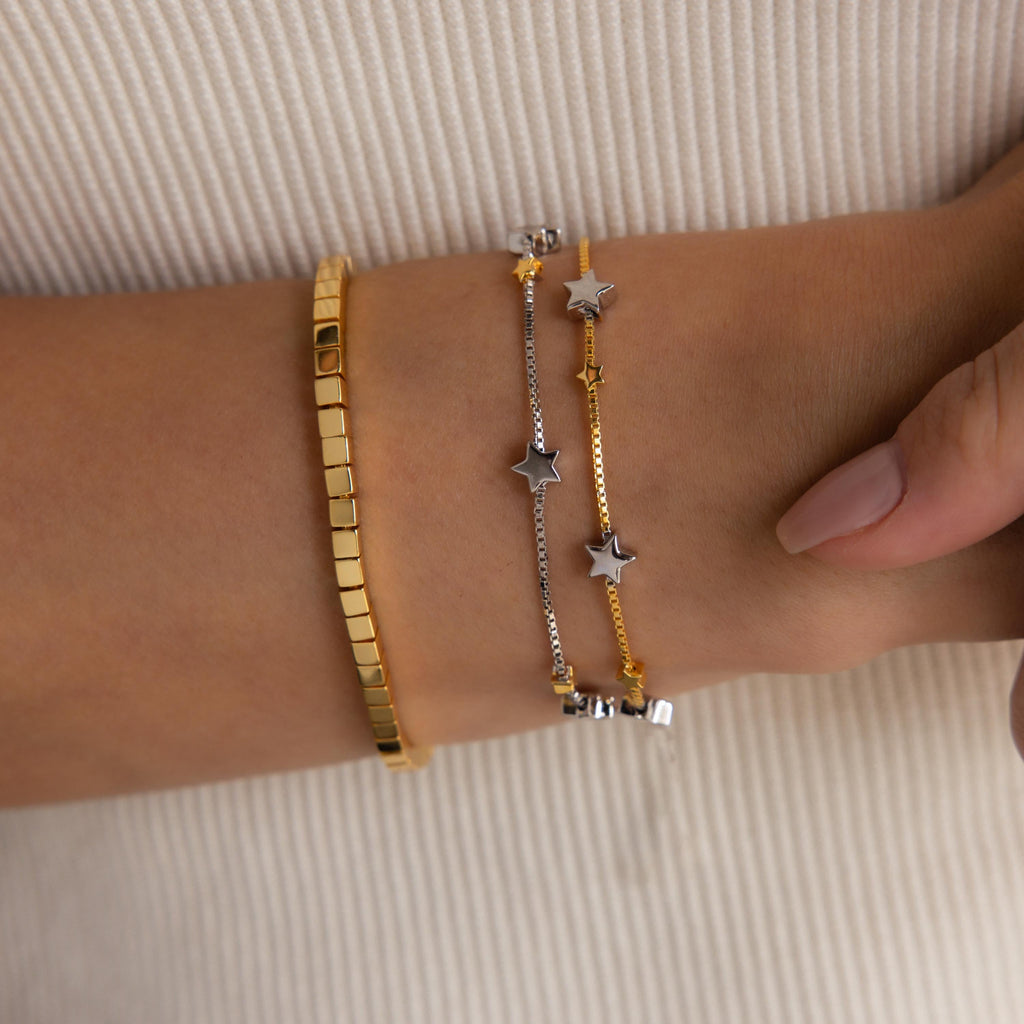 Mixed Metal Star Bracelet