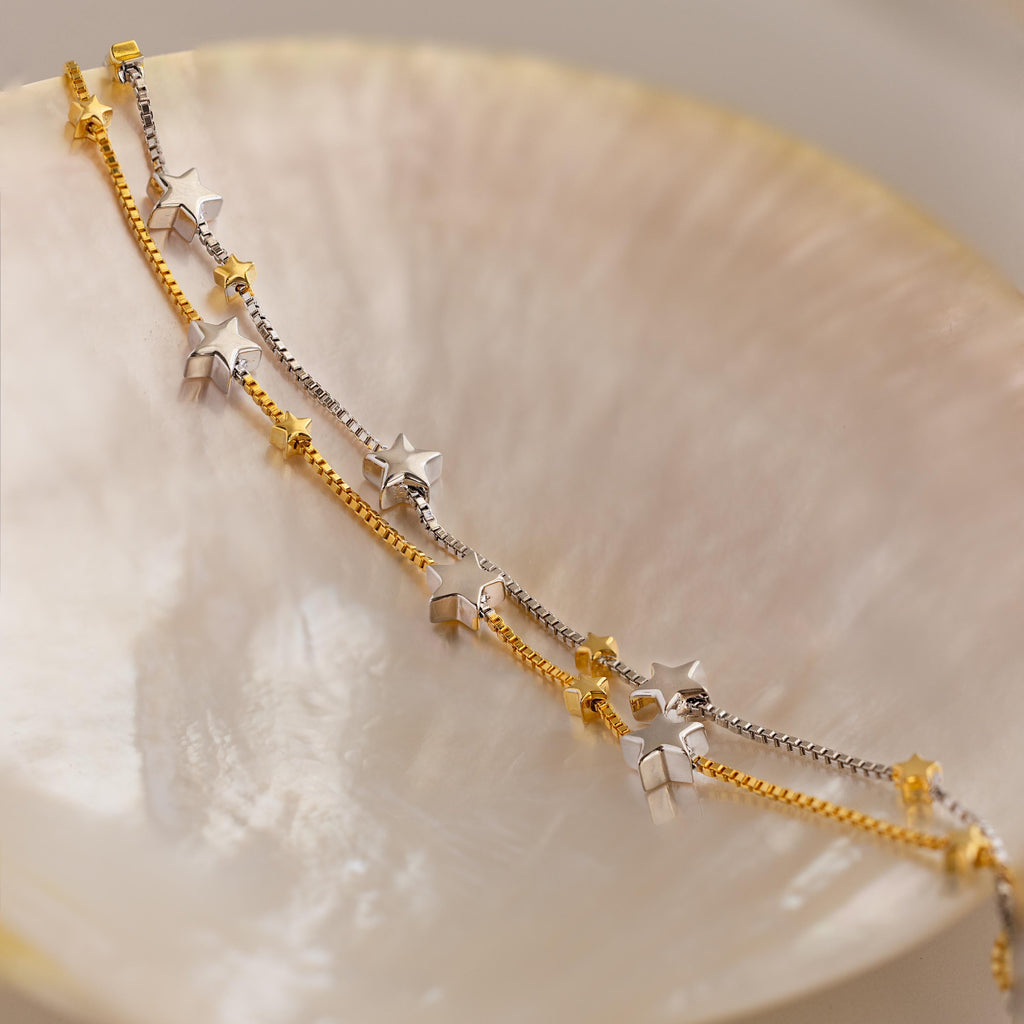 Mixed Metal Star Bracelet