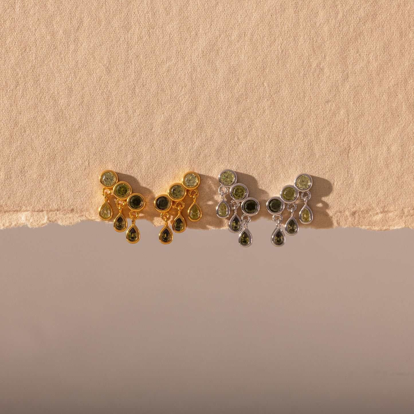Peridot Raindrop Studs