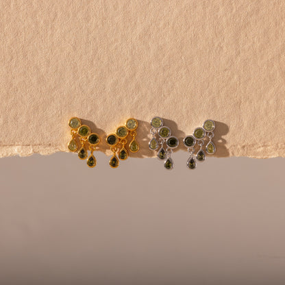 Peridot Raindrop Studs