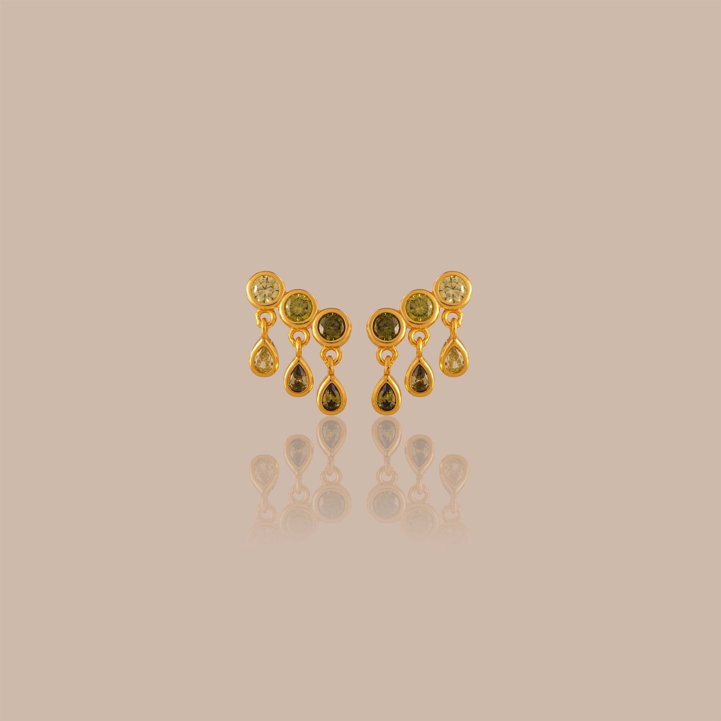 Peridot Raindrop Studs