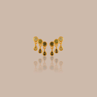 Peridot Raindrop Studs