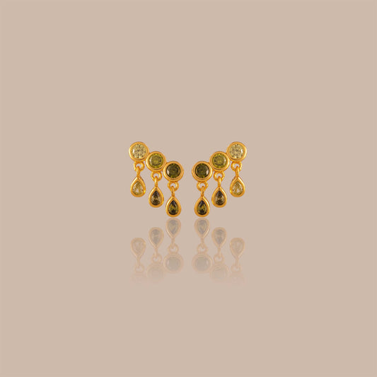 Peridot Raindrop Studs