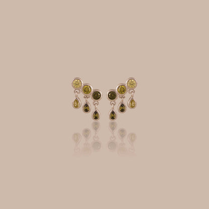 Peridot Raindrop Studs