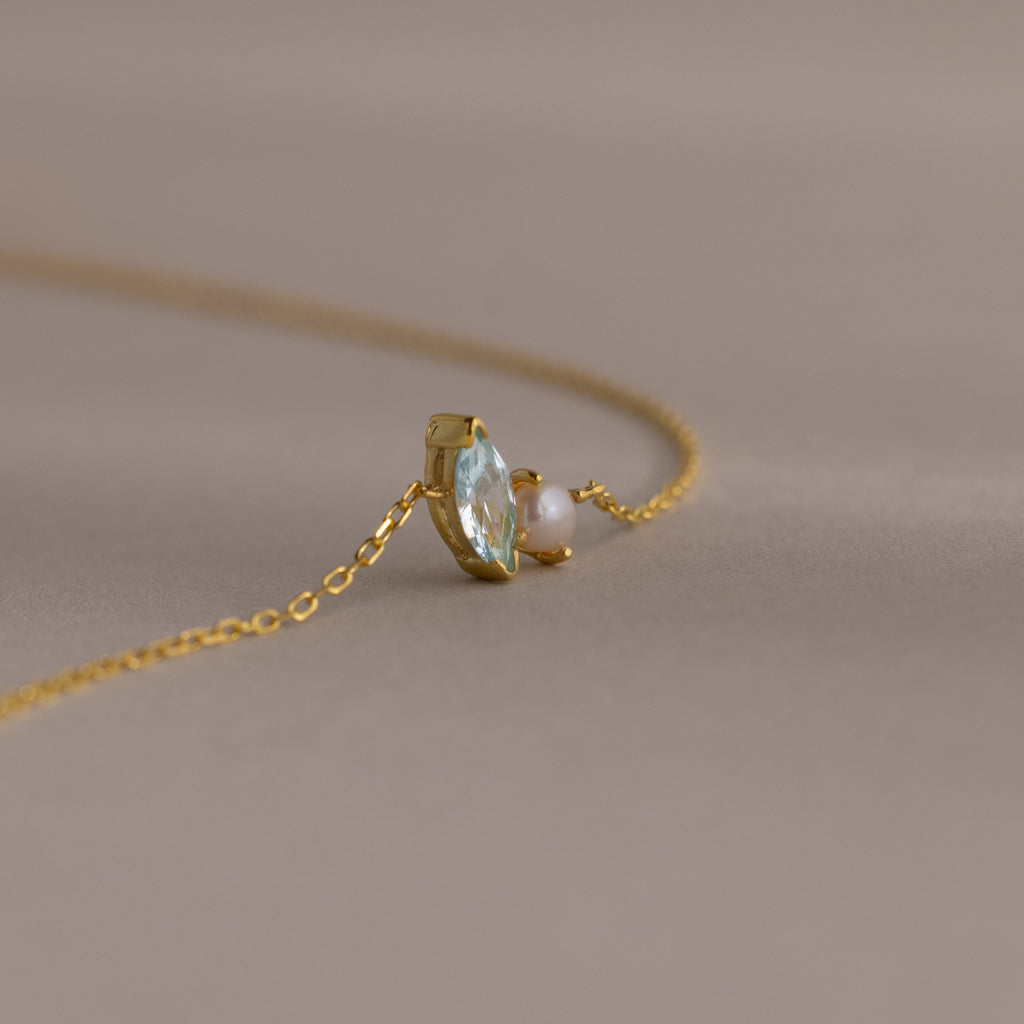 Marquise Birthstone & Pearl Bracelet
