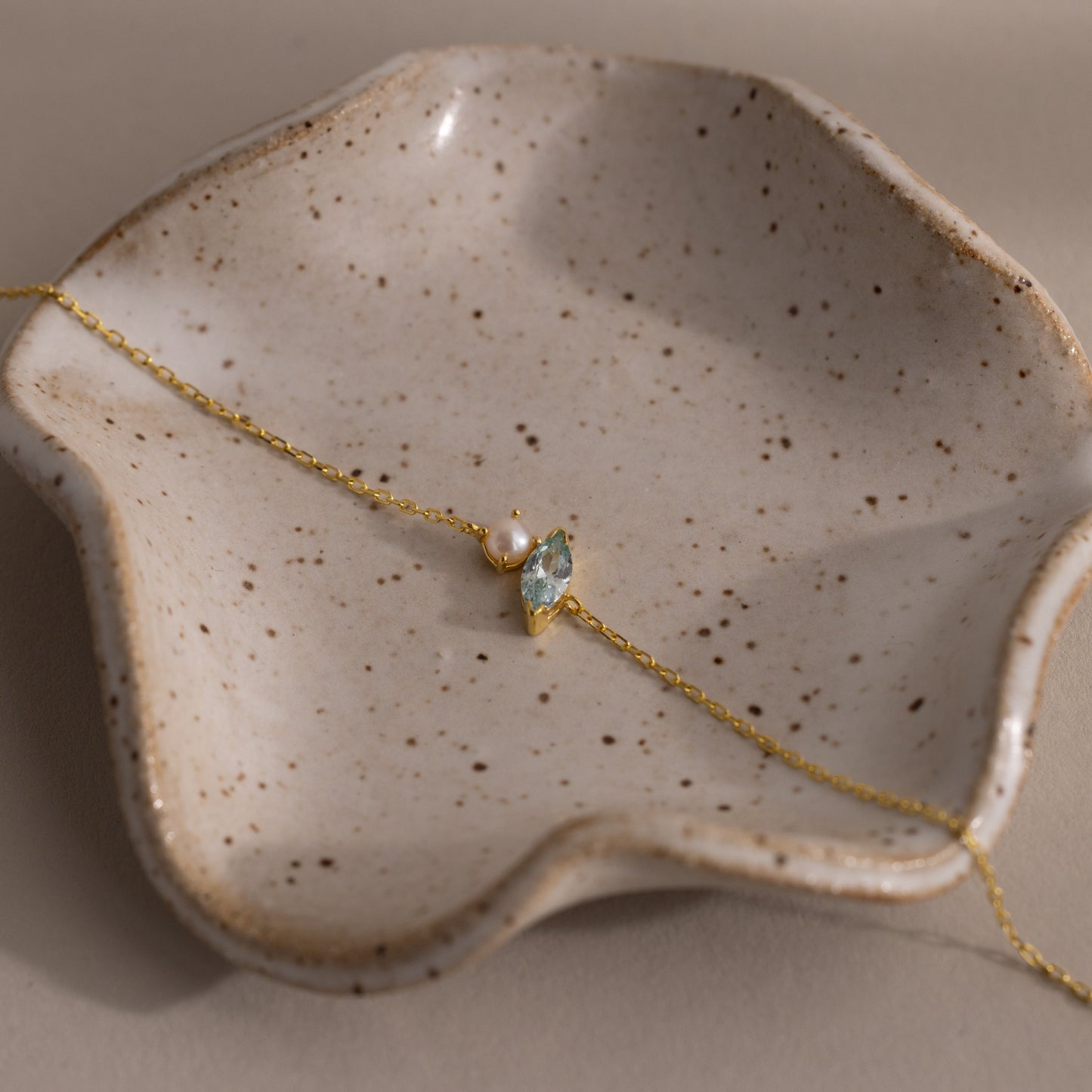 Marquise Birthstone & Pearl Bracelet