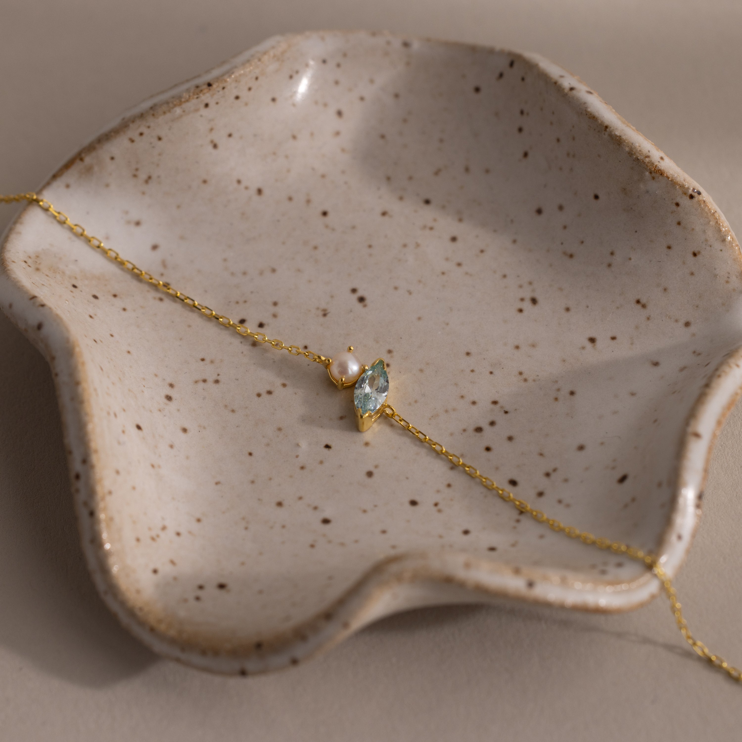 Marquise Birthstone & Pearl Bracelet
