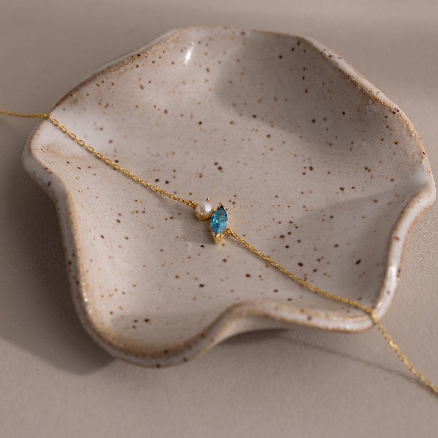 Marquise Birthstone & Pearl Bracelet