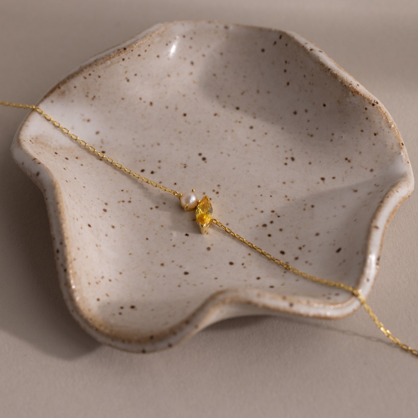 Marquise Birthstone & Pearl Bracelet
