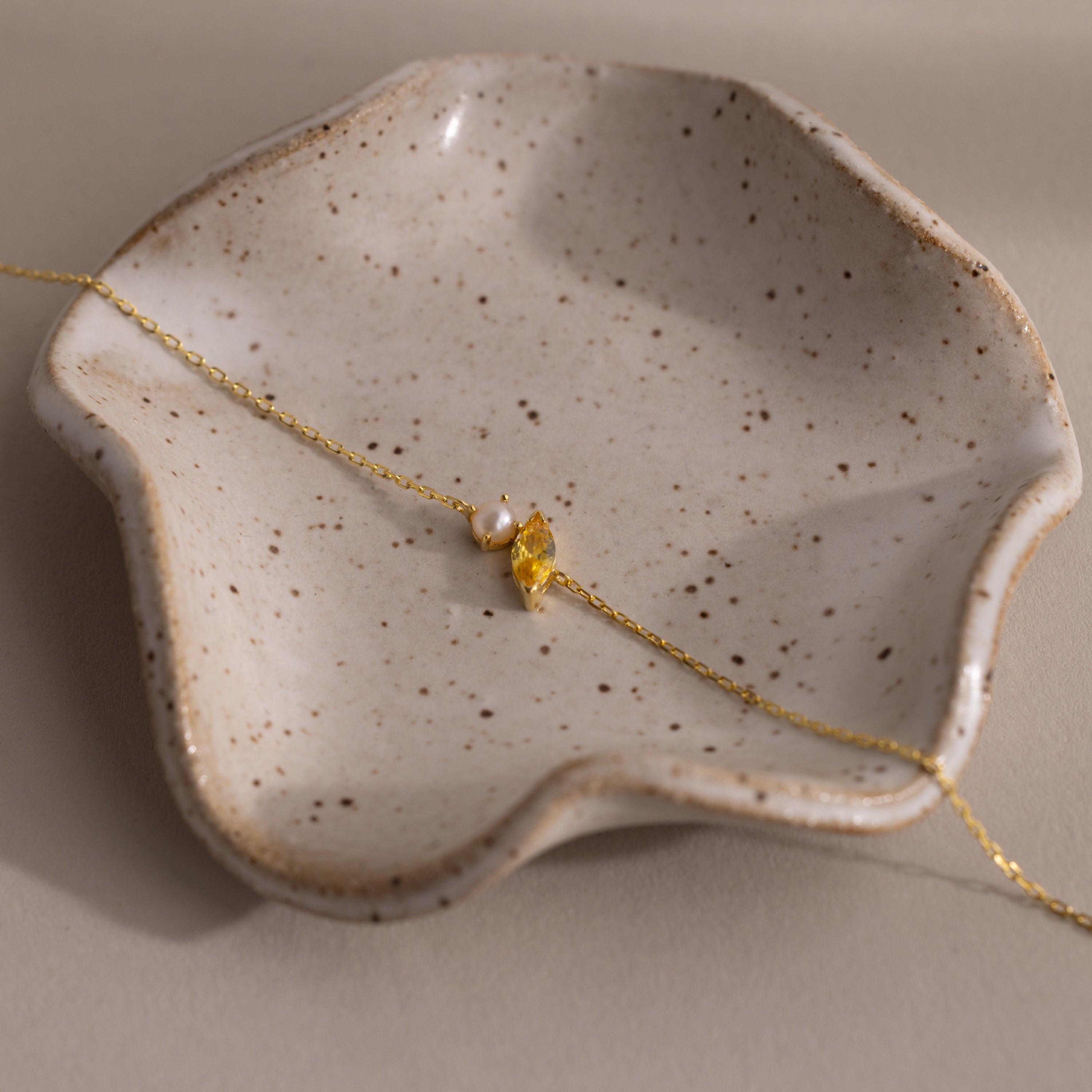 Marquise Birthstone & Pearl Bracelet