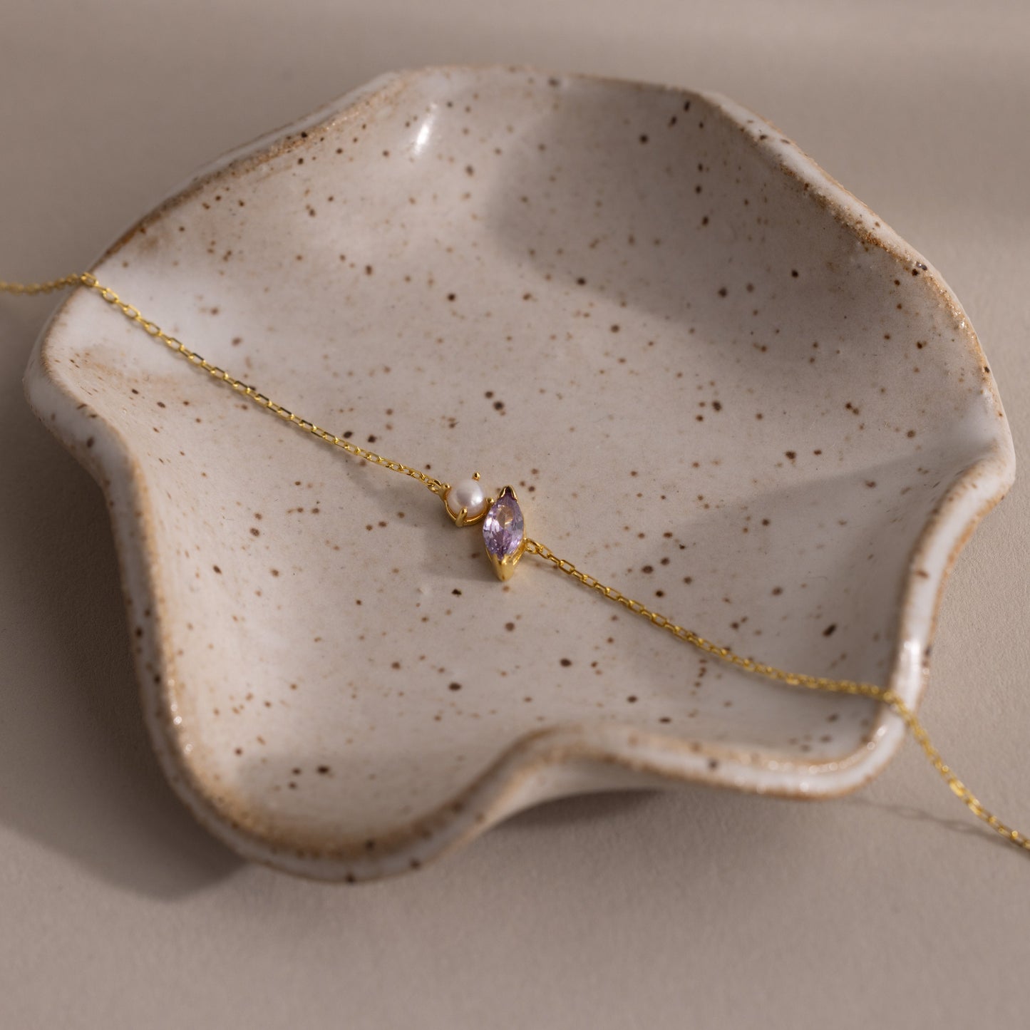 Marquise Birthstone & Pearl Bracelet