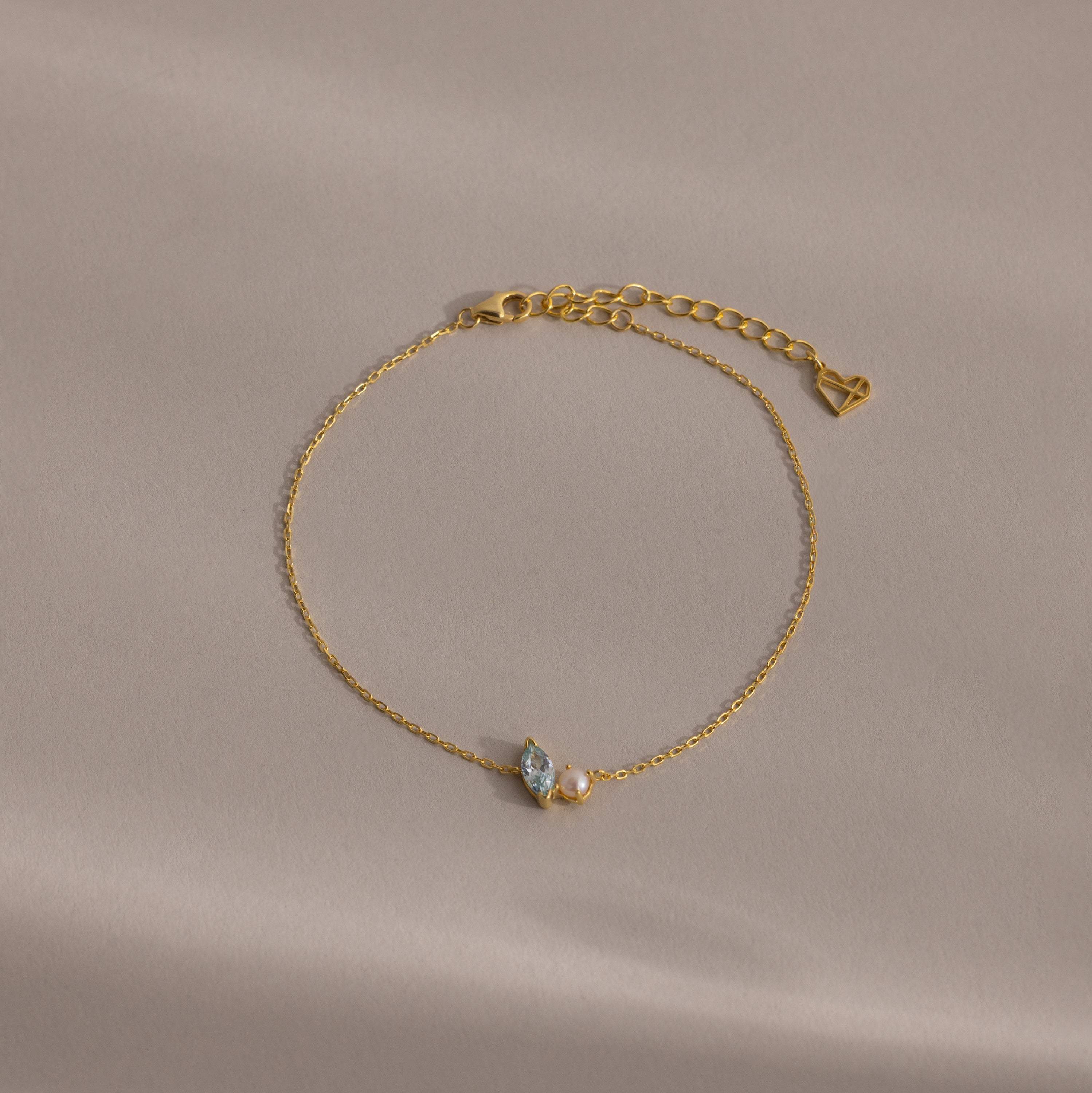 Marquise Birthstone & Pearl Bracelet