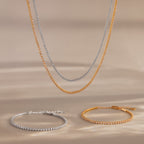 Dainty Diamond Tennis Necklace & Bracelet Set