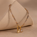 Sunstone Beaded Charm Bracelet