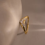 Sunrise Diamond Curve Ring