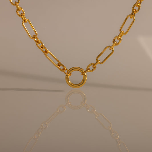 Rolo Circle Figaro Necklace