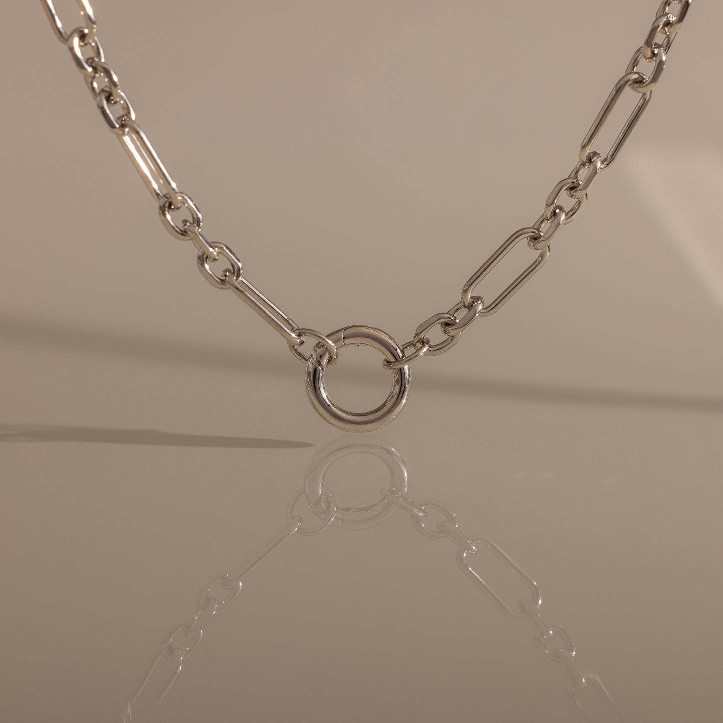 Rolo Circle Figaro Necklace