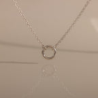 Cable Circle Charm Necklace