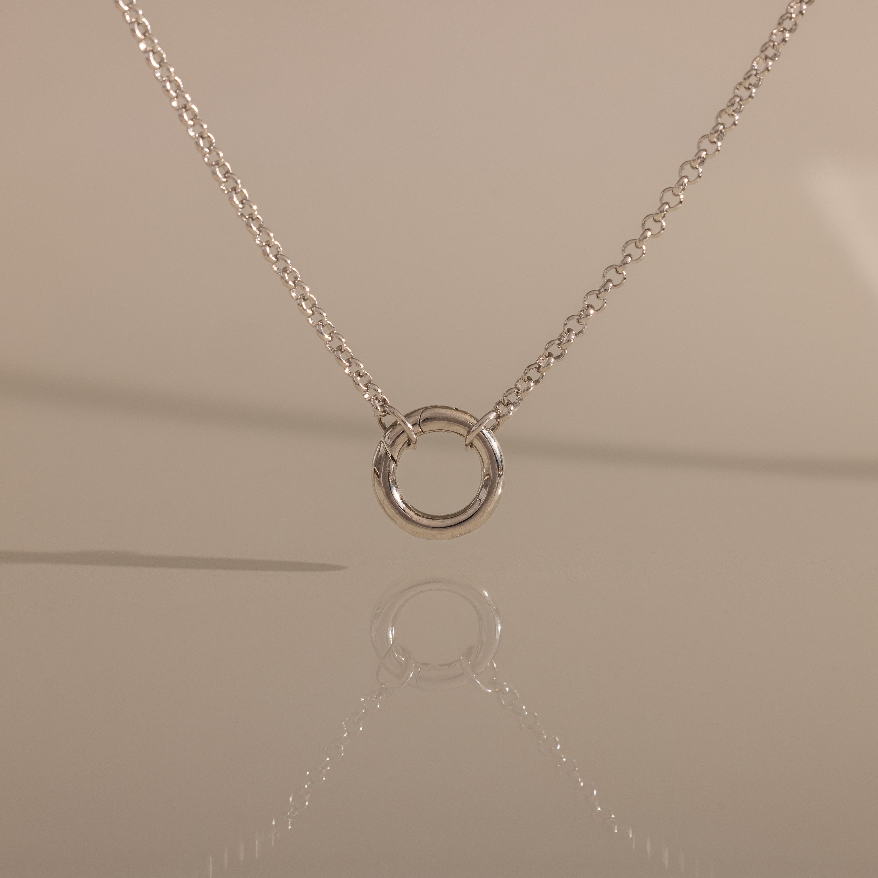 Cable Circle Charm Necklace